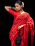 Red Cotton Saree with Black Kantha stitch